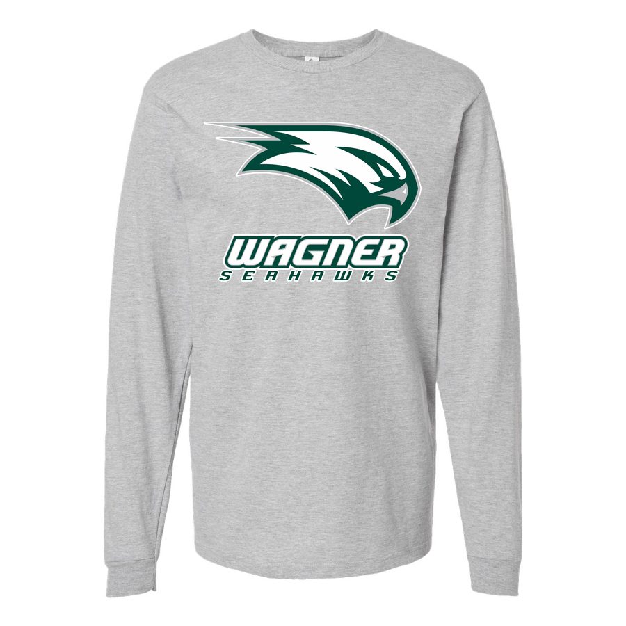 Men's Wagner Seahawks Logo Long sleeves Cotton Blend T-Shirt - Gray