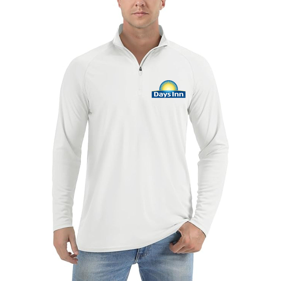 Days Inn quarter-zip athletic shirt in White