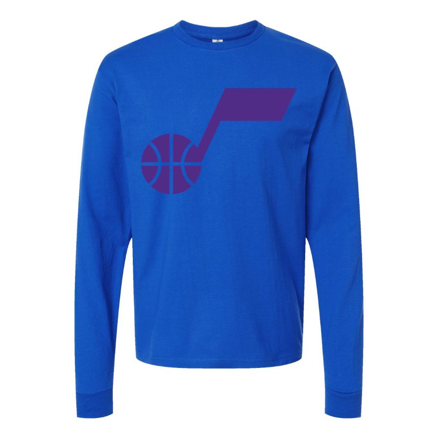 Men's Utah Jazz Long sleeves Cotton Blend T-Shirt - Blue