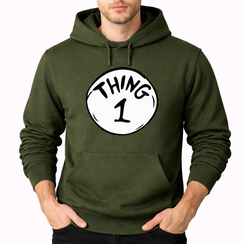 Men's Dr. Seuss Thing 1 Pullover Hoodie - Army Green