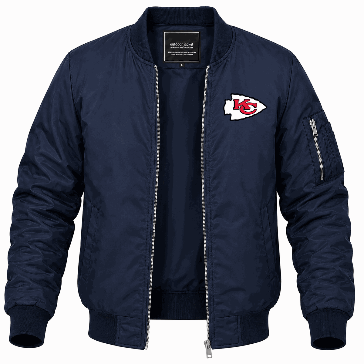 Men's Kansas City Chiefs Lightweight Bomber Jacket - Navy
