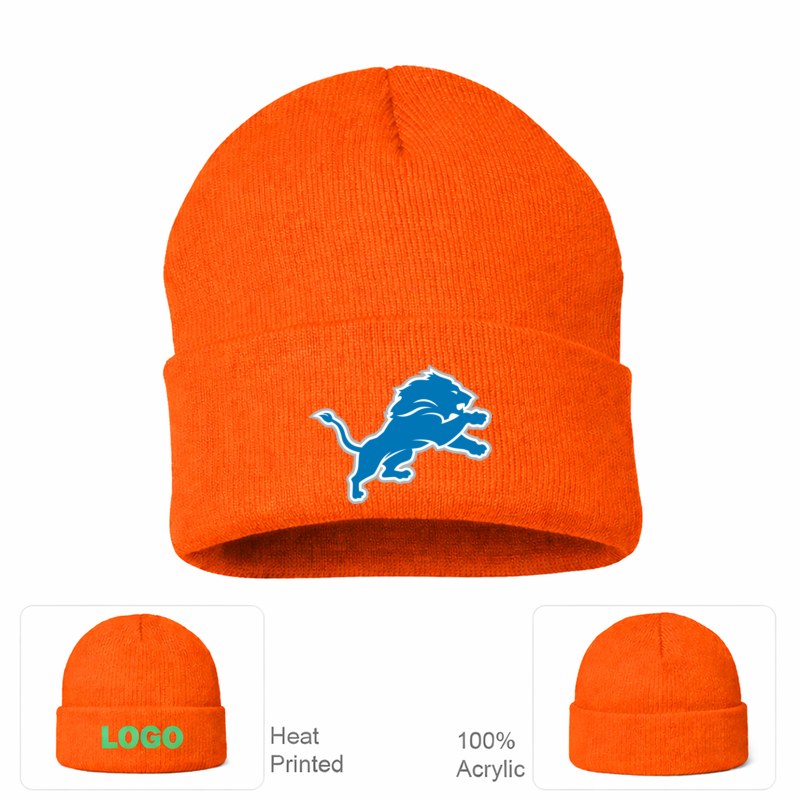 Detroit Lions Orange Beanie Hat