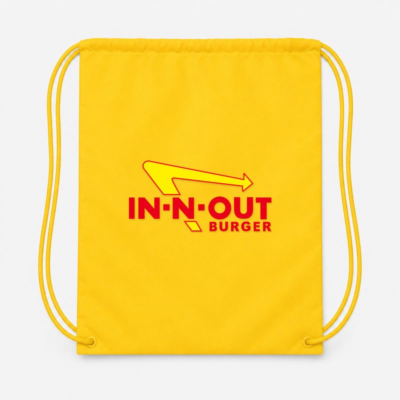In N Out Burger Drawstring Bag - Yellow