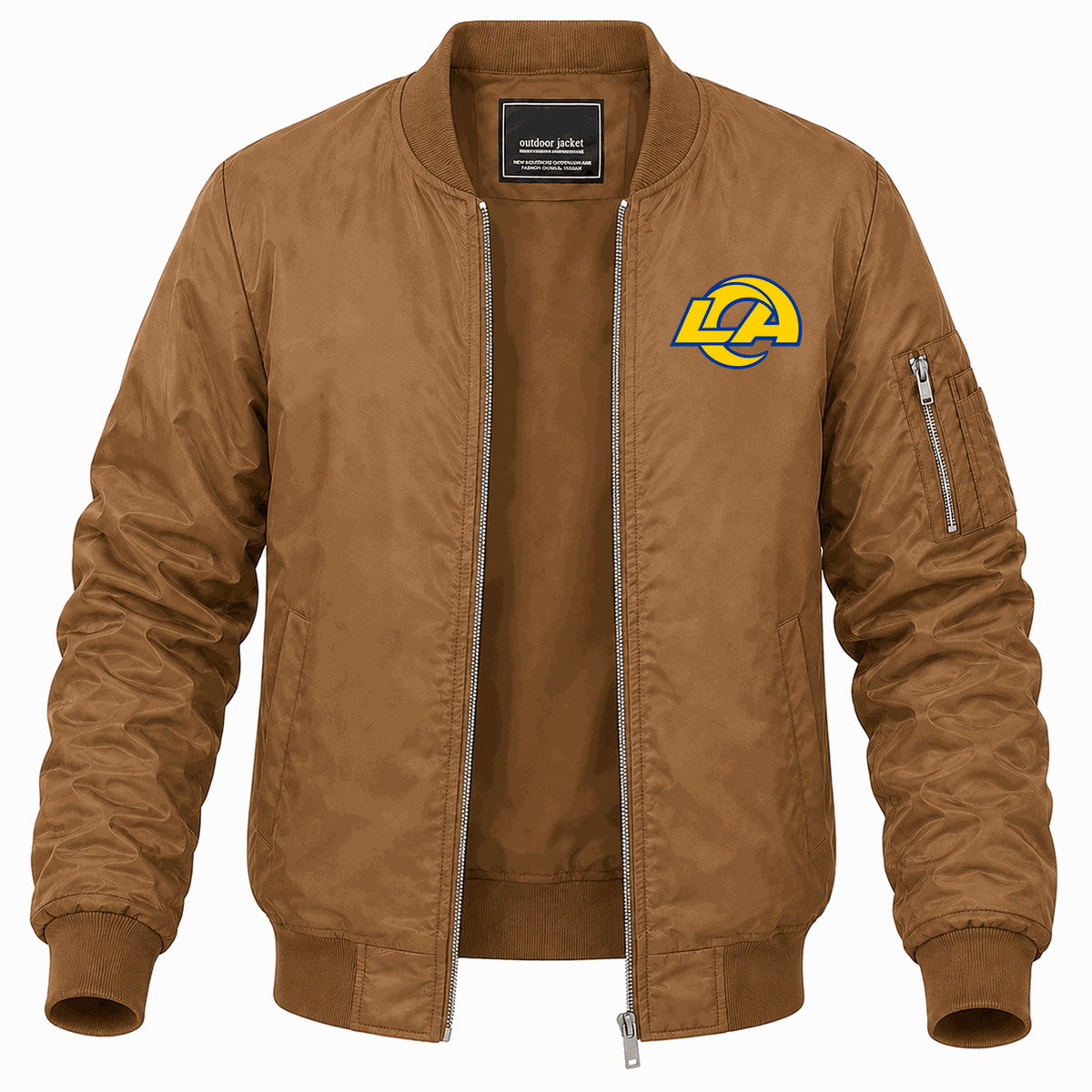 Men's Los Angeles Rams Lightweight Bomber Jacket - Brown
