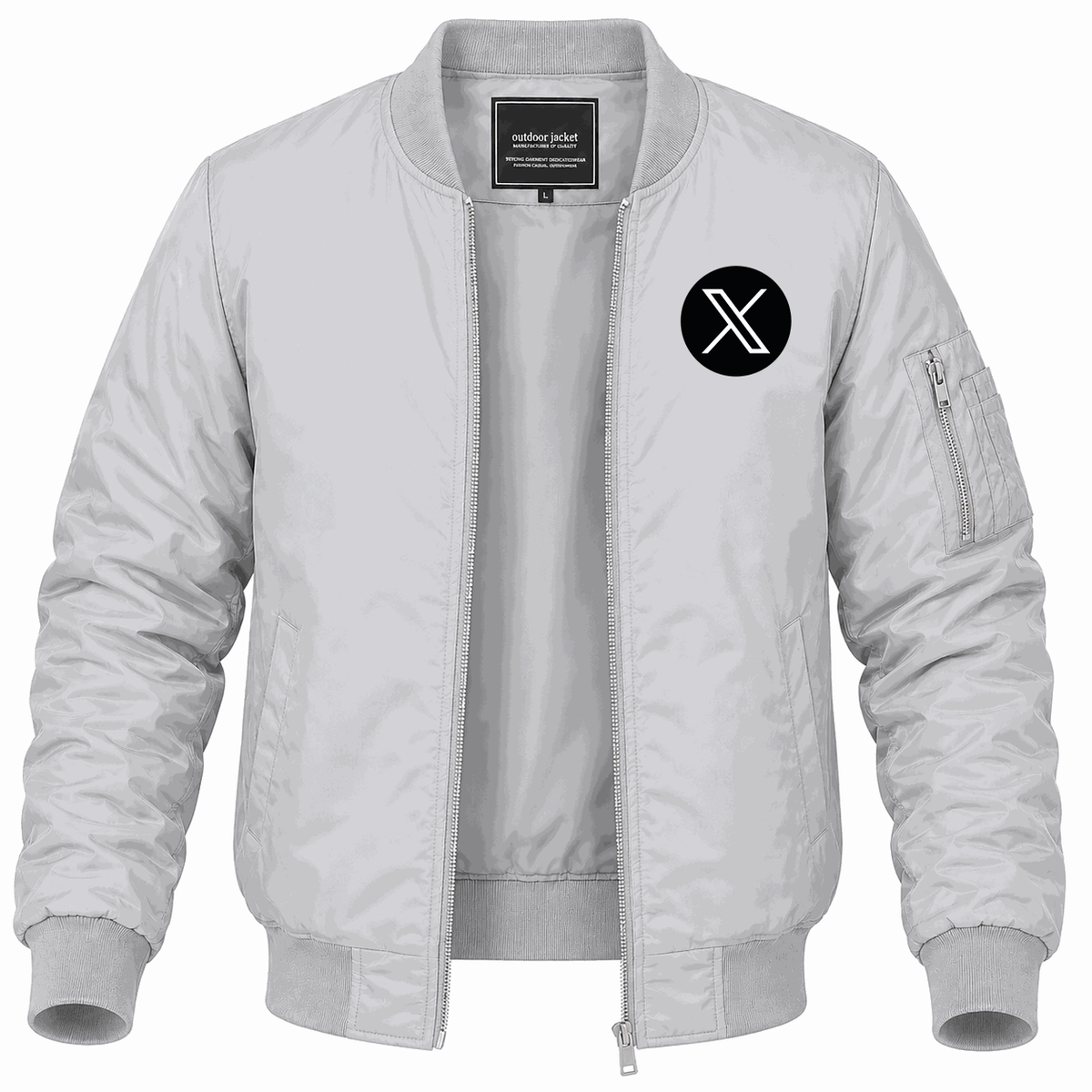 Men's Twitter X Lightweight Bomber Jacket - Gray