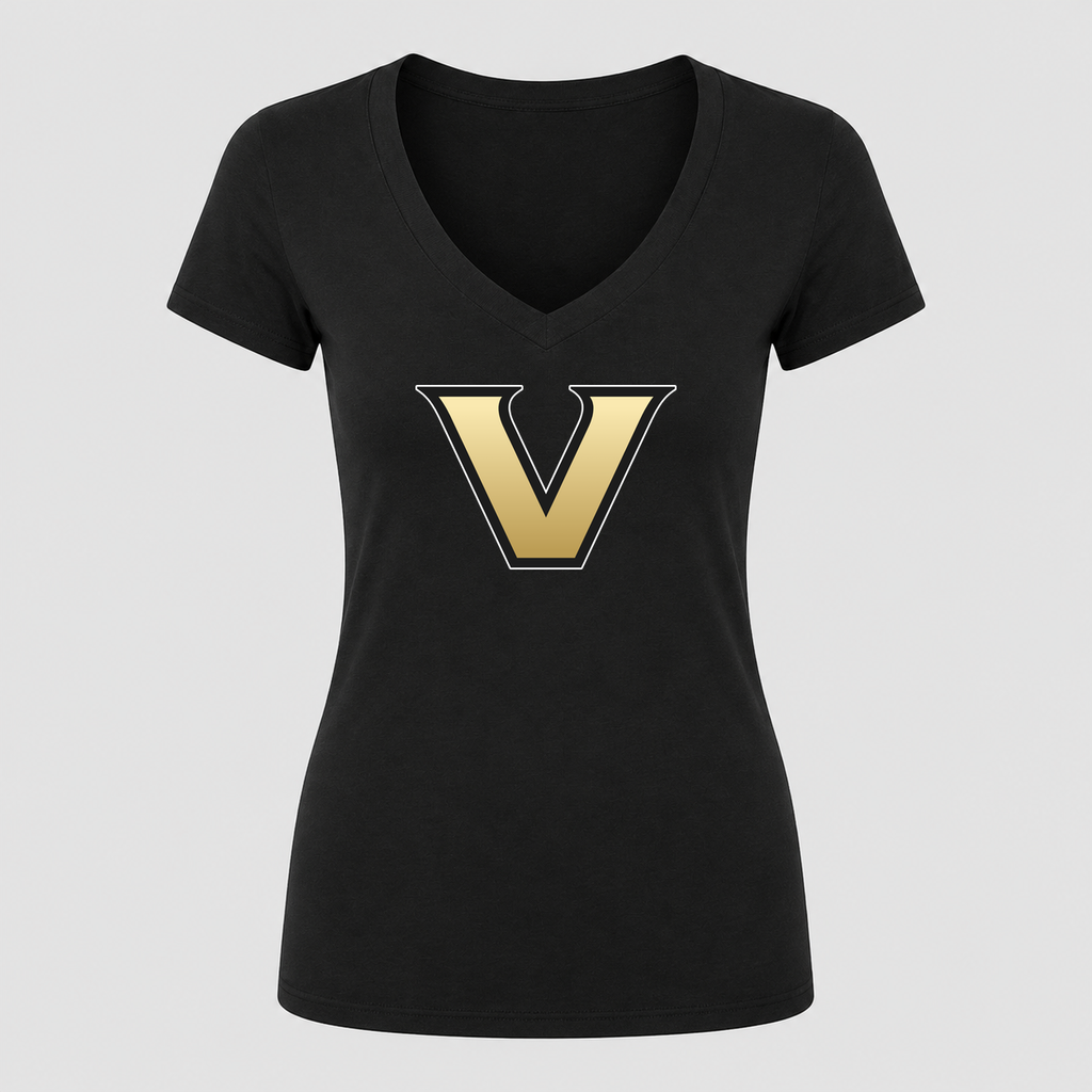 Women's Vanderbilt Commodores V Neck T-Shirt in black