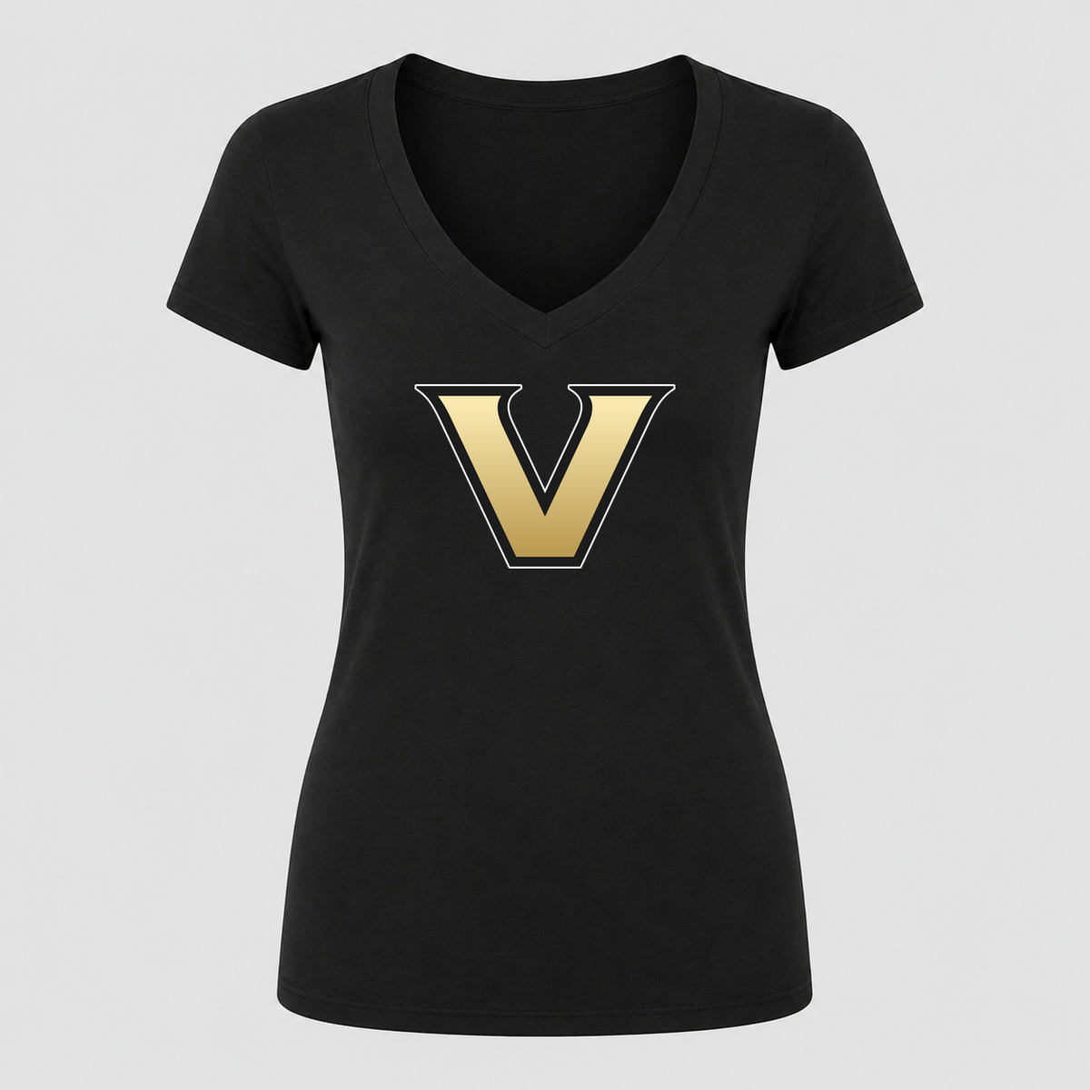 Women's Vanderbilt Commodores V Neck T-Shirt in black