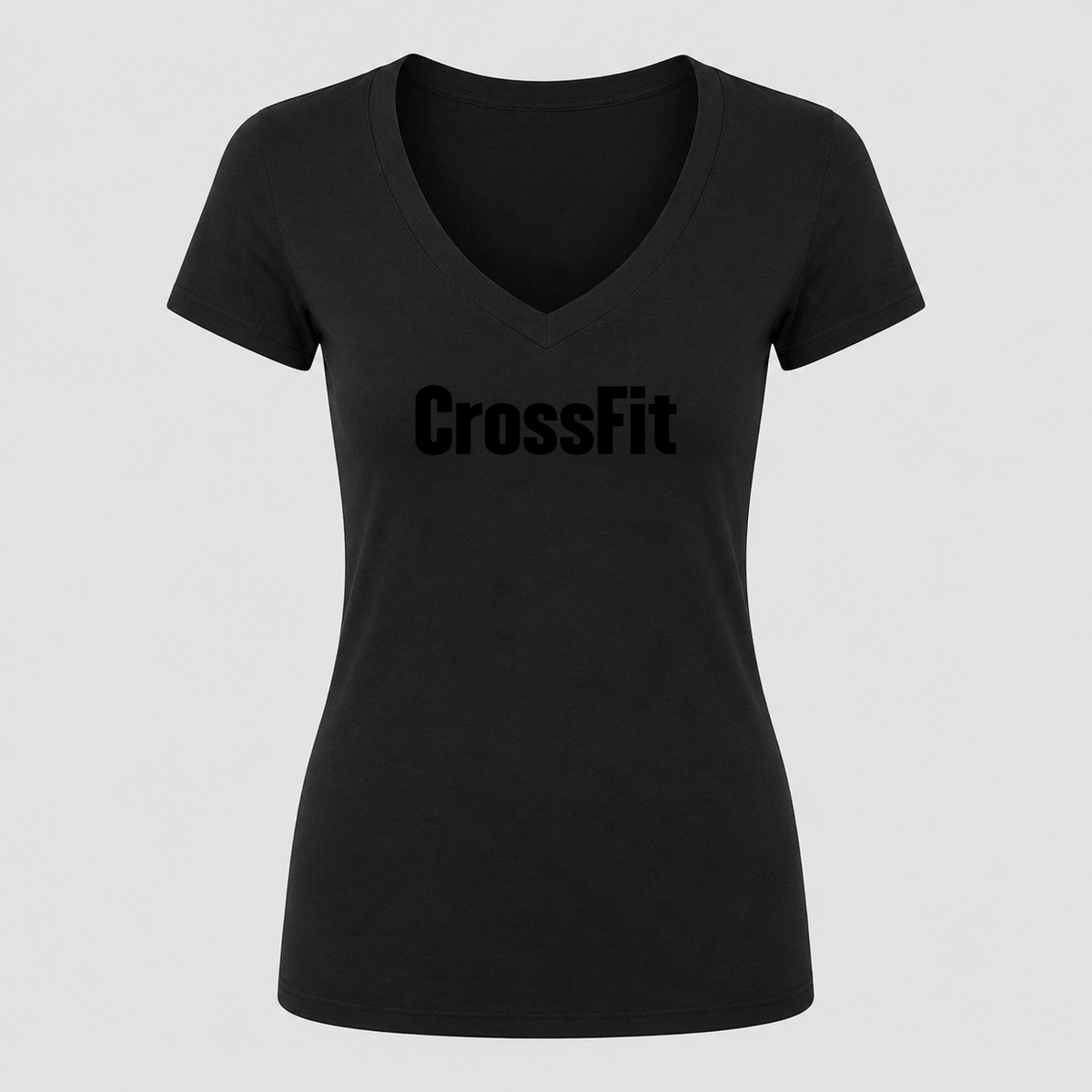 Women's CrossFit V Neck T-Shirt in black