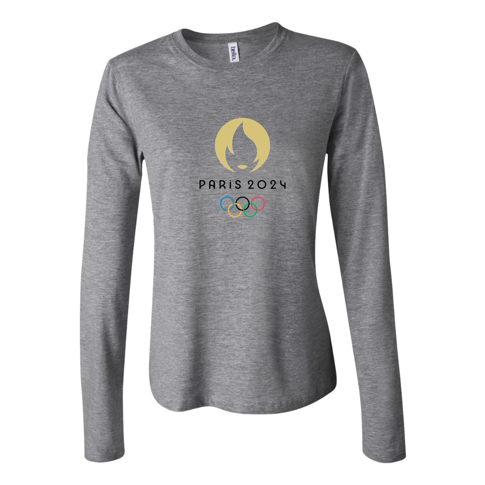Women's Olympics 2024 Paris Black Long Sleeve T-Shirt - Gray