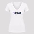 Women's Anytime Fitness V Neck T-Shirt in white