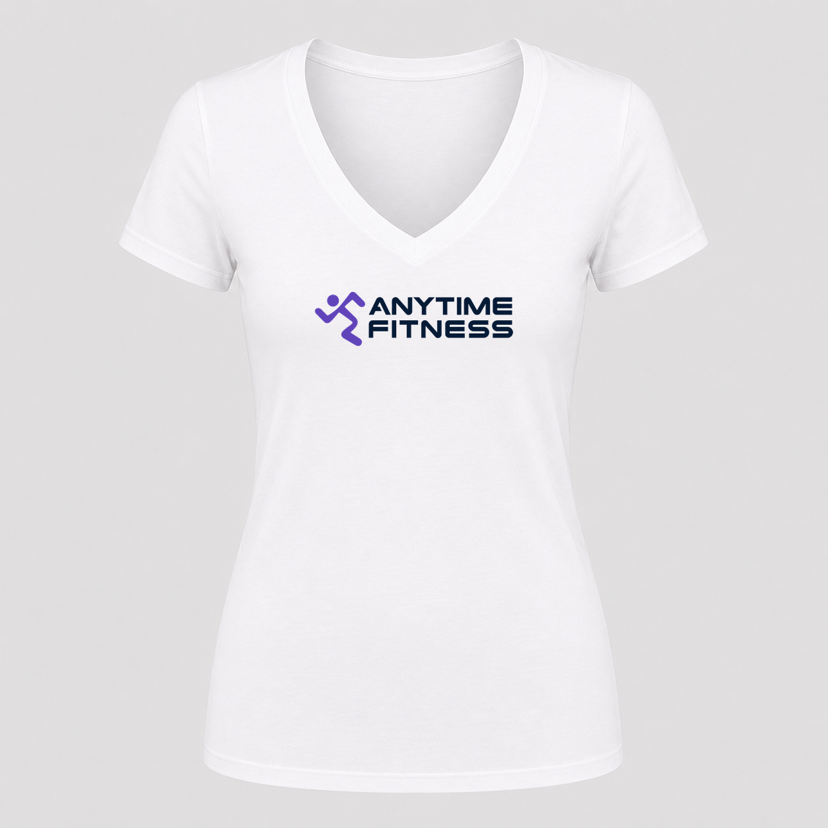 Women's Anytime Fitness V Neck T-Shirt in white