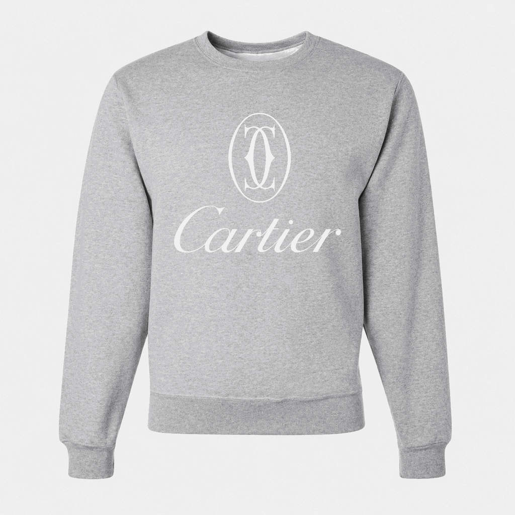 Men's Cartier White Logo Crewneck Sweatshirt - Gray