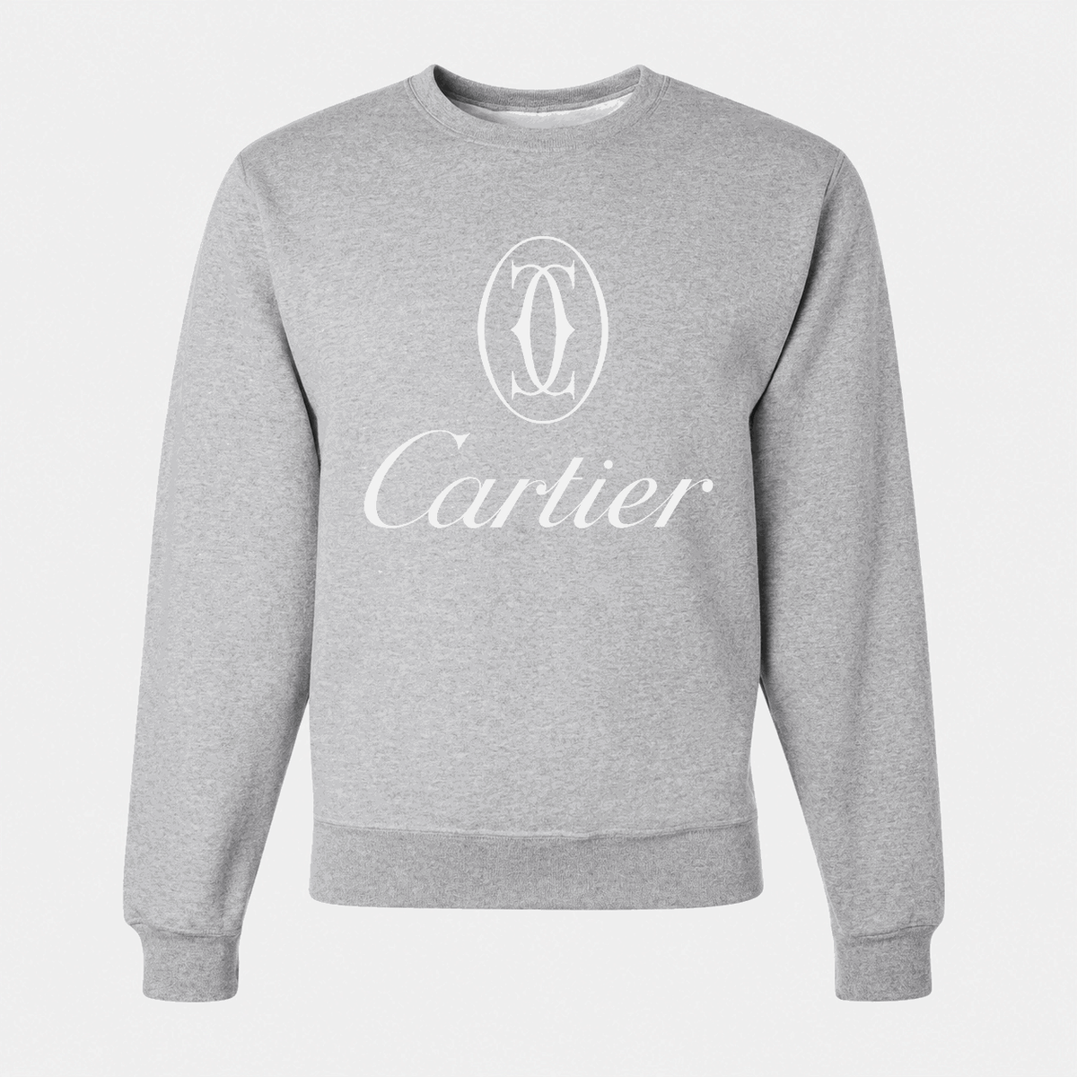 Men's Cartier White Logo Crewneck Sweatshirt - Gray