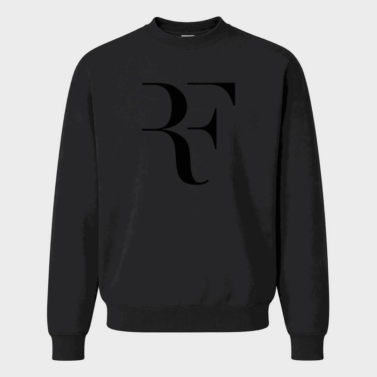 Men's Roger Federer Black Logo Crewneck Sweatshirt - Black