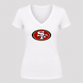 Women's San Francisco 49ers V Neck T-Shirt in white