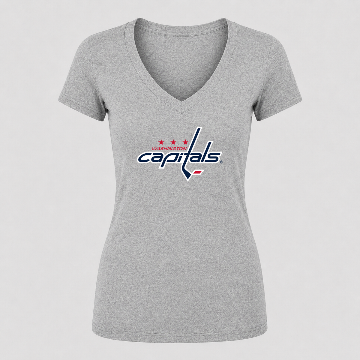 Women's Washington Capitals V Neck T-Shirt in gray