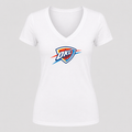 Women's Oklahoma City Thunder V Neck T-Shirt in white