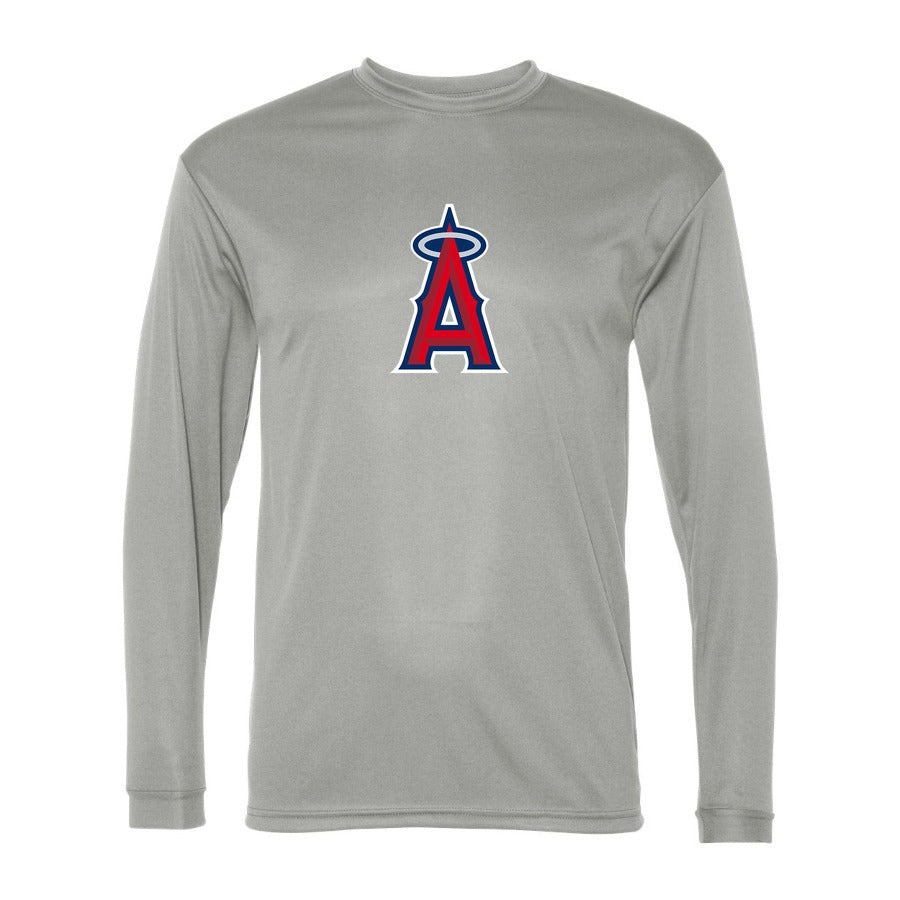 Men's Los Angeles Angels Polyester Long Sleeve T-Shirt - Gray