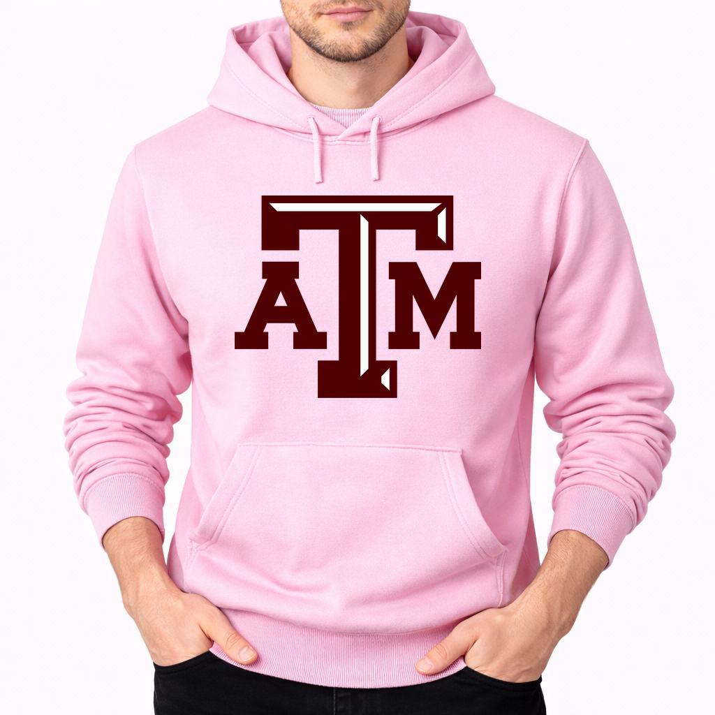 Men's texas-am-university--png-Transparent Pullover Hoodie - Pink
