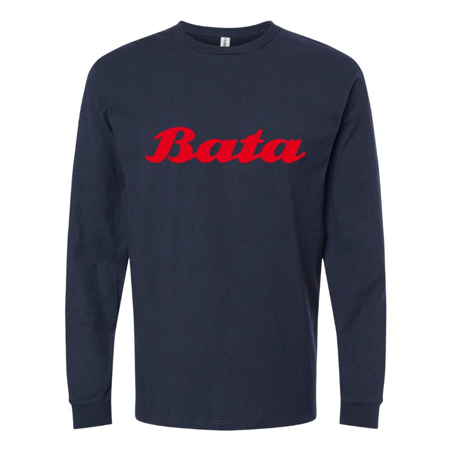 Men's Bata-Logo-1536x864 Long sleeves Cotton Blend T-Shirt - Navy