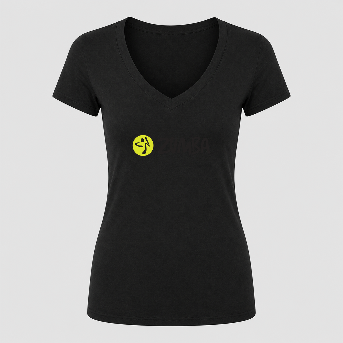 Women's Zumba Fitness V Neck T-Shirt in black