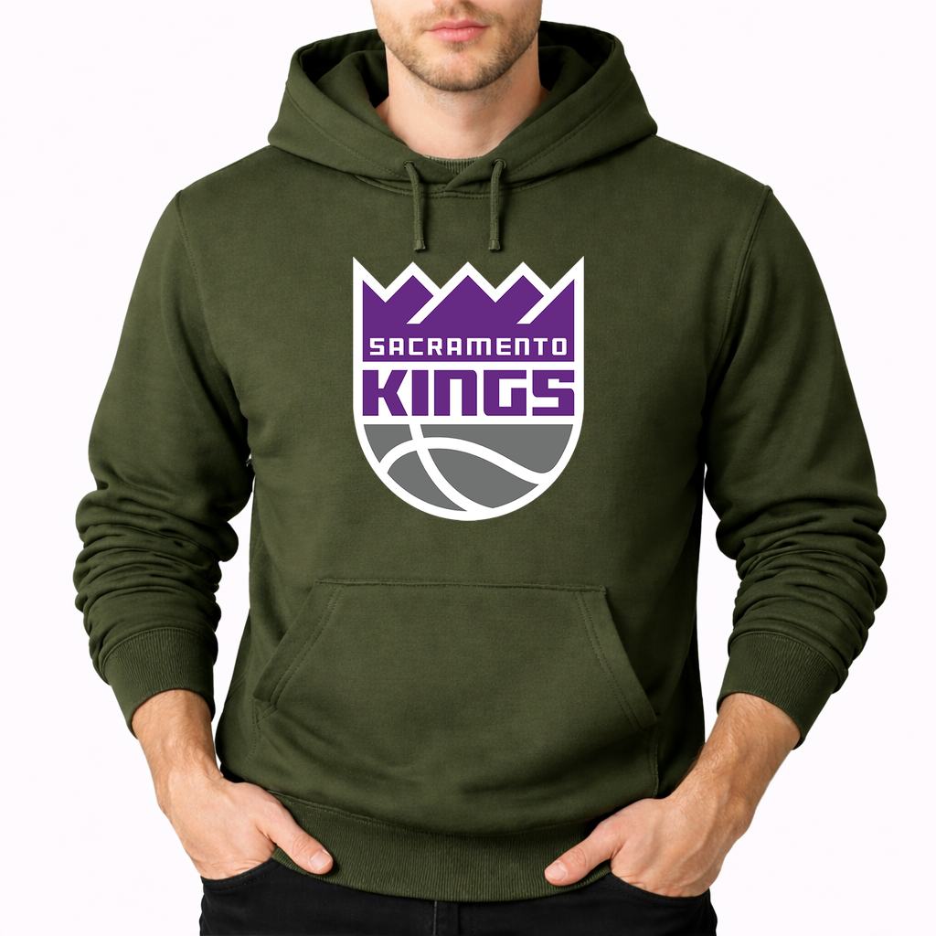 Men's Sacramento Kings Pullover Hoodie - Army Green