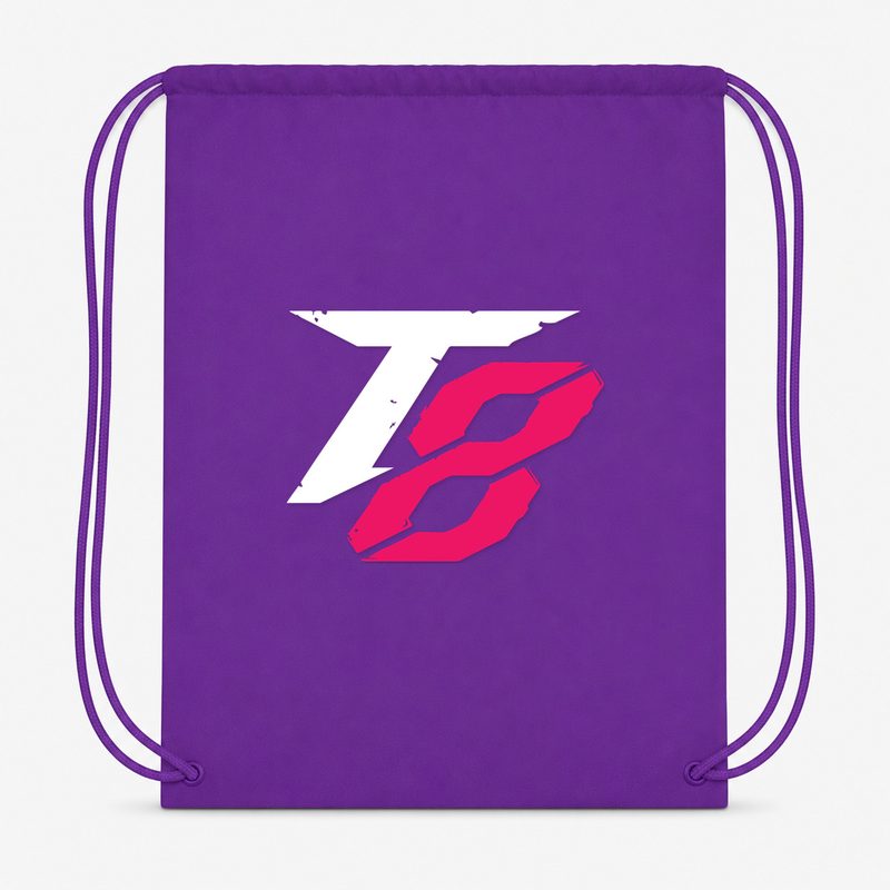 Tekken 8 White Drawstring Bag - Purple