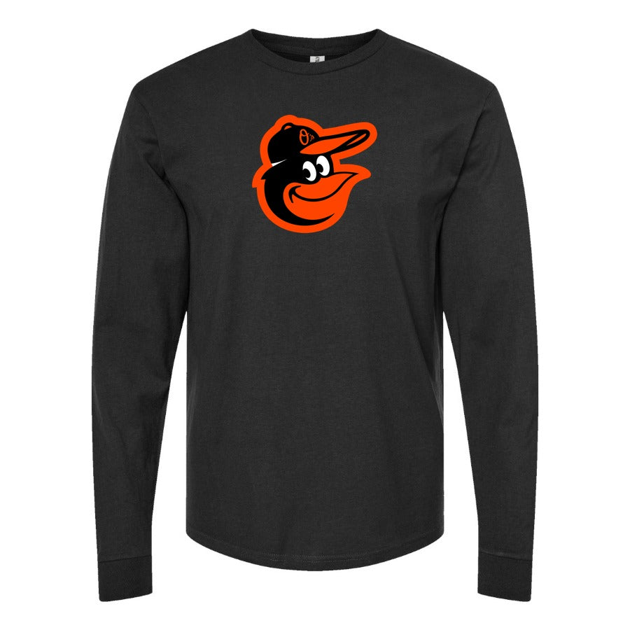 Men's Baltimore Orioles Long sleeves Cotton Blend T-Shirt - Black