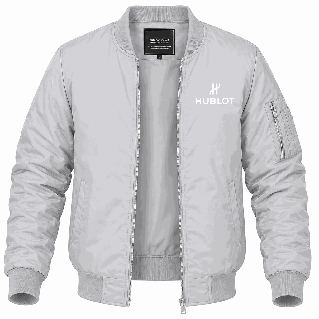 Men's Hublot White Lightweight Bomber Jacket - Gray