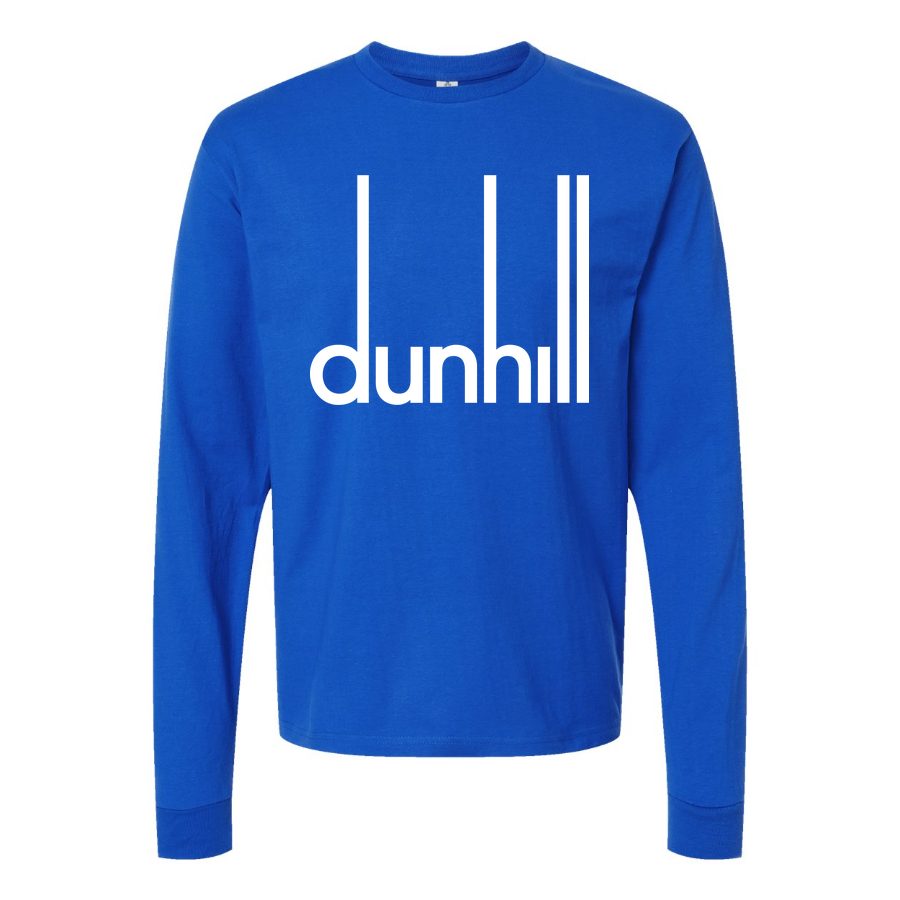 Men's Dunhil Long sleeves Cotton Blend T-Shirt - Blue