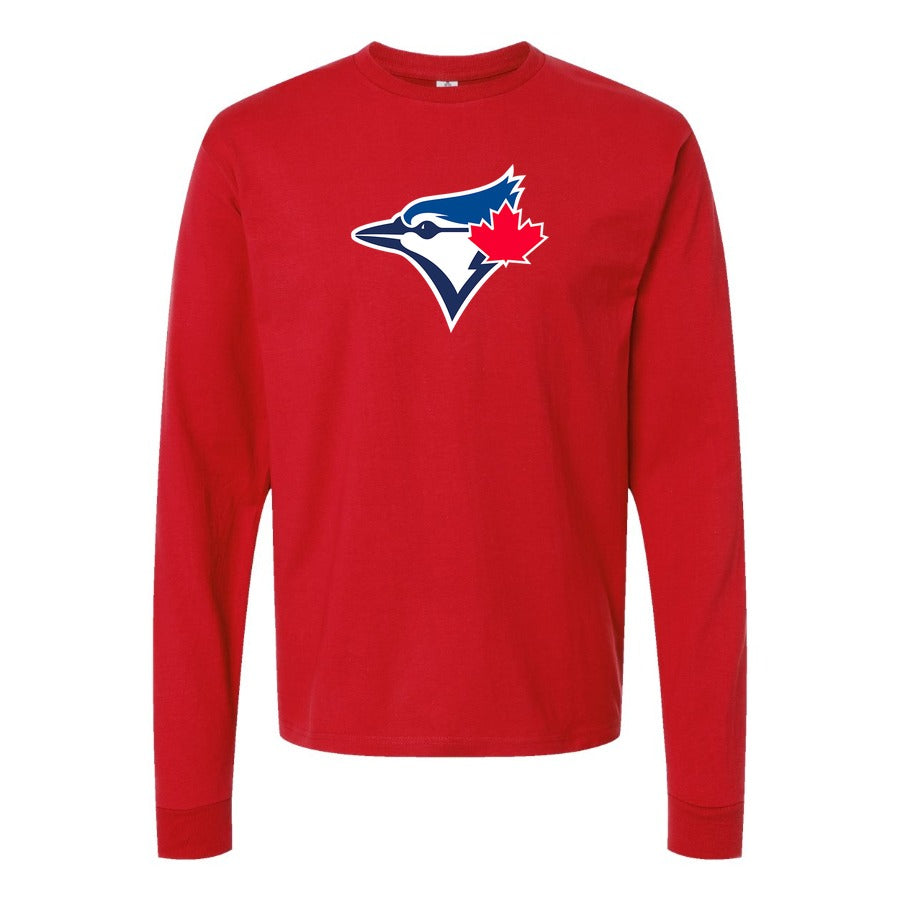 Men's Toronto Blue Jays Long sleeves Cotton Blend T-Shirt - Red