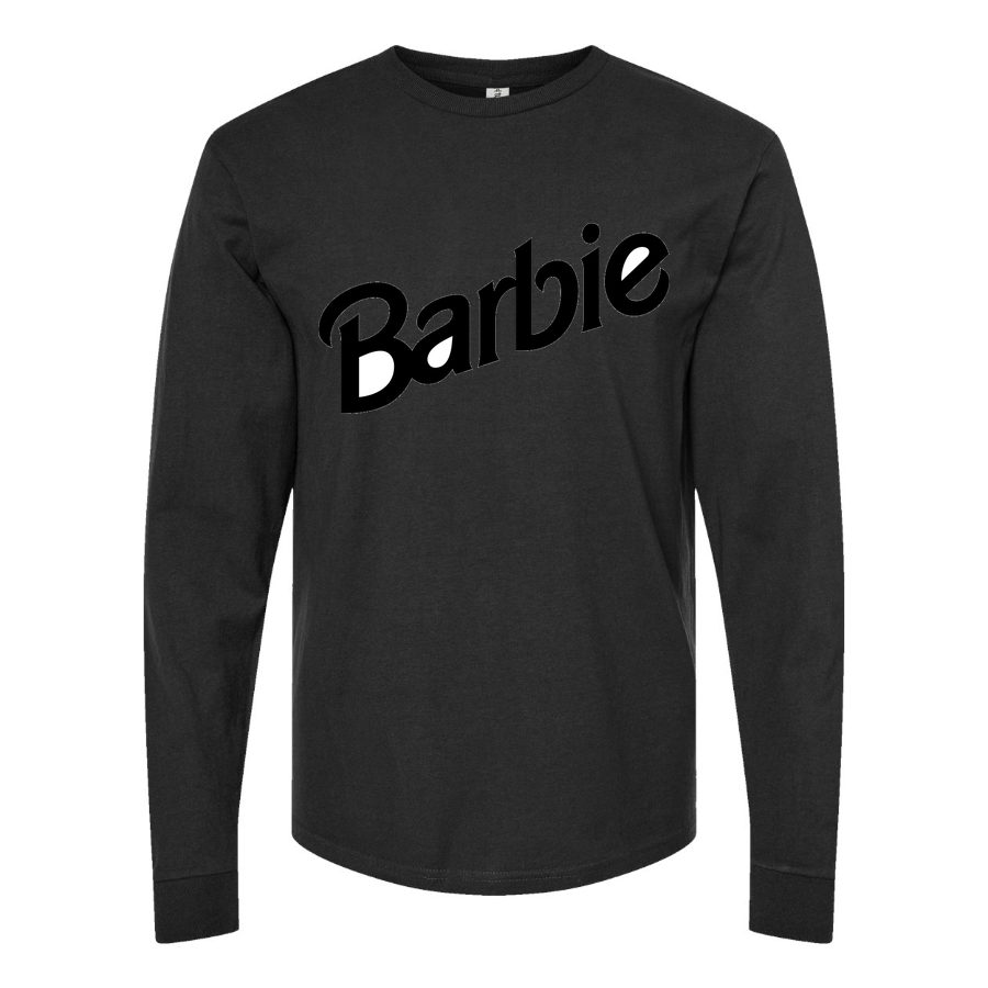Men's Barbie Long sleeves Cotton Blend T-Shirt - Black