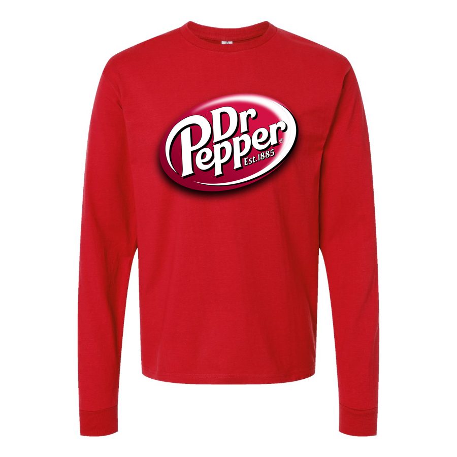 Men's dr-pepper-logo-png-transparent-1024x789 Long sleeves Cotton Blend T-Shirt - Red