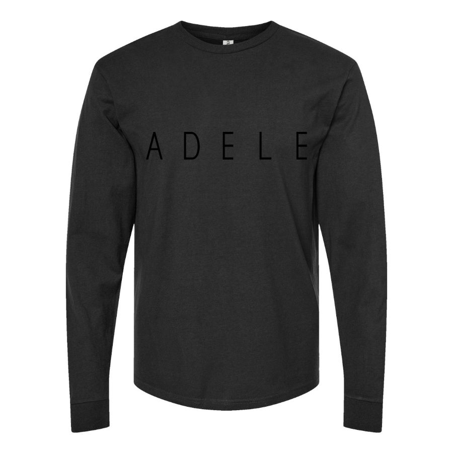 Men's Adele-Logo Long sleeves Cotton Blend T-Shirt - Black