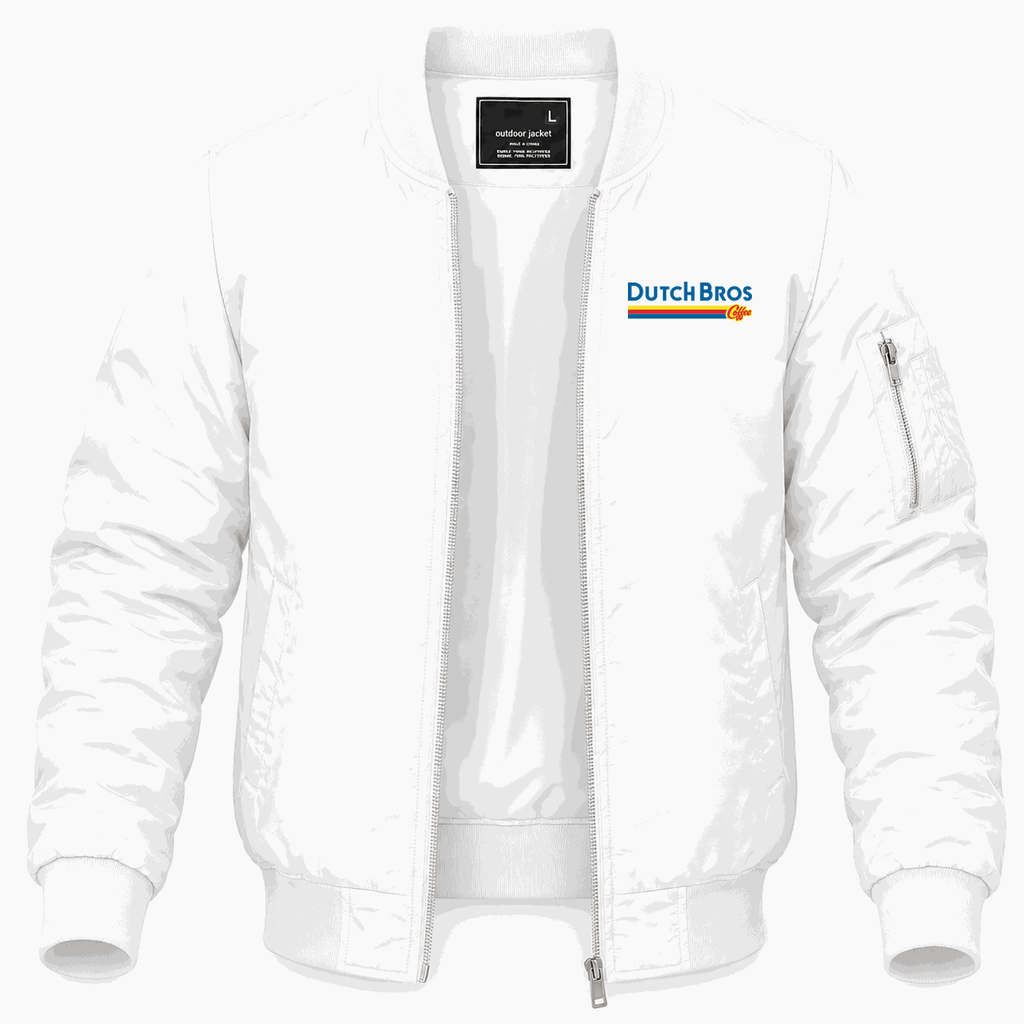 Men's Dutch Bros Coffee Lightweight Bomber Jacket - White