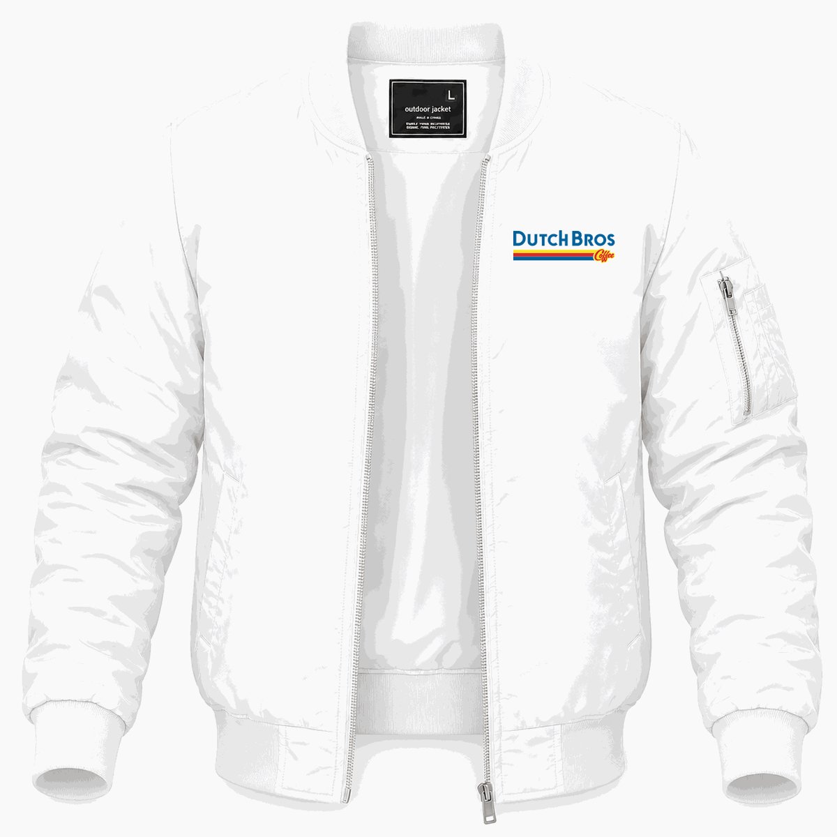 Men's Dutch Bros Coffee Lightweight Bomber Jacket - White