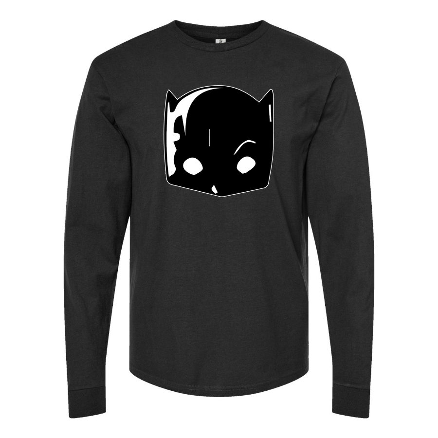 Men's Hellcat logo PNG4 Long sleeves Cotton Blend T-Shirt - Black
