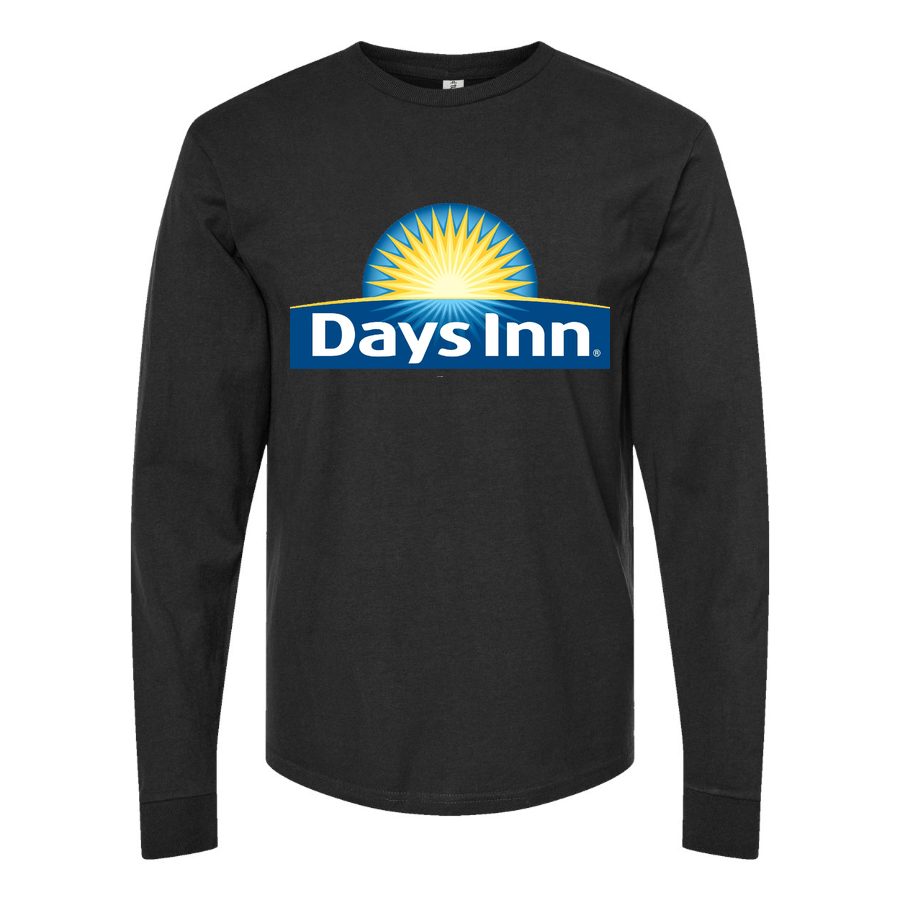Men's Days Inn Long sleeves Cotton Blend T-Shirt - Black