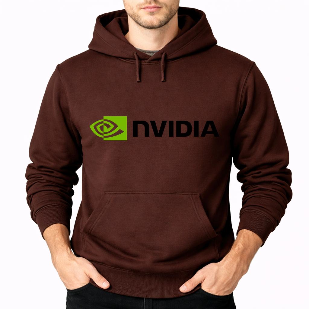 Men's Nvidia Pullover Hoodie - Brown