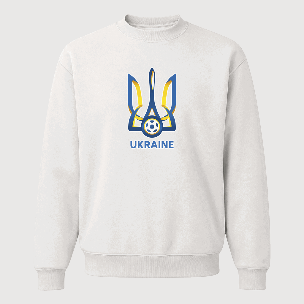 Men's Ukraine National Football Team Crewneck Sweatshirt - White