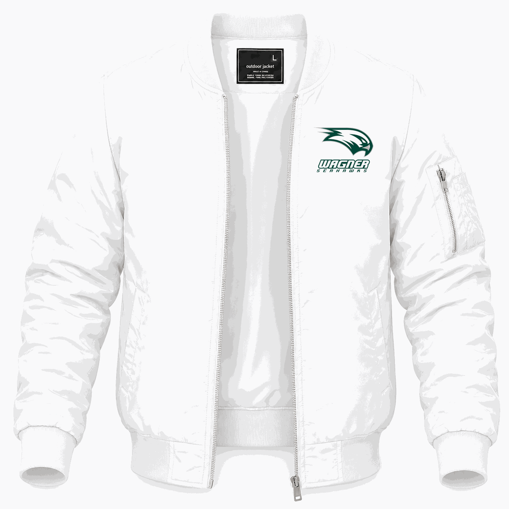 Men's Wagner Seahawks Logo Lightweight Bomber Jacket - White
