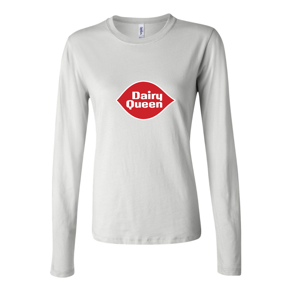 Women's dairy queen logo png transparent Long Sleeve T-Shirt - White