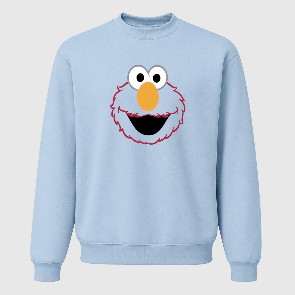Men's Elmo Face Crewneck Sweatshirt - Sky Blue