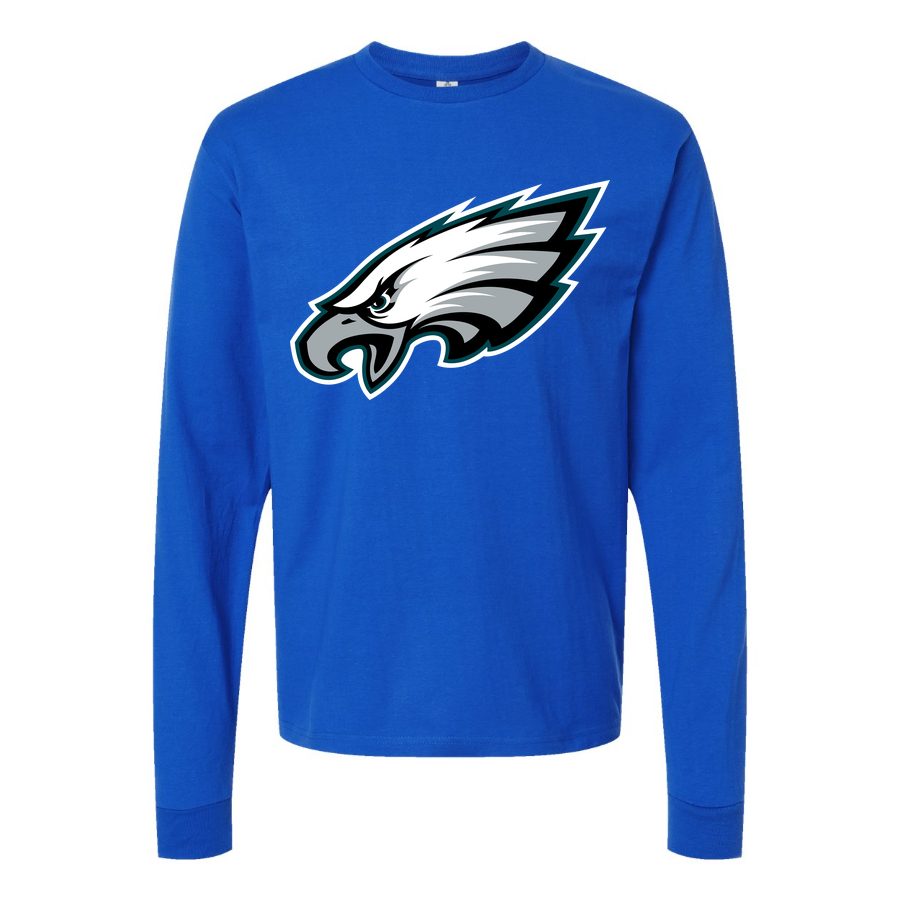 Men's Philadelphia Eagles Long sleeves Cotton Blend T-Shirt - Blue