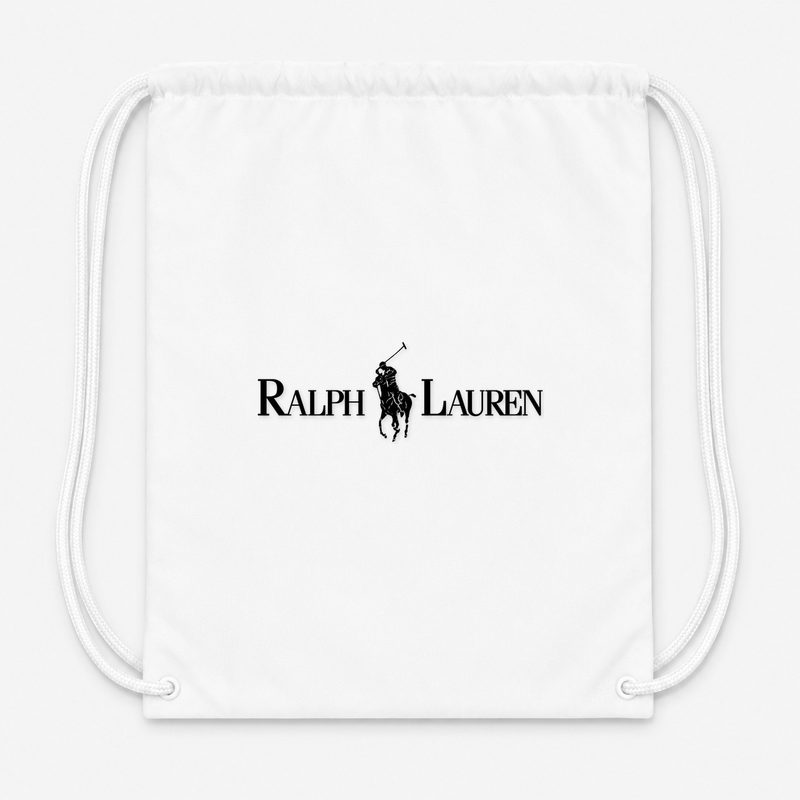 Polo Ralph Lauren Black Drawstring Bag - White