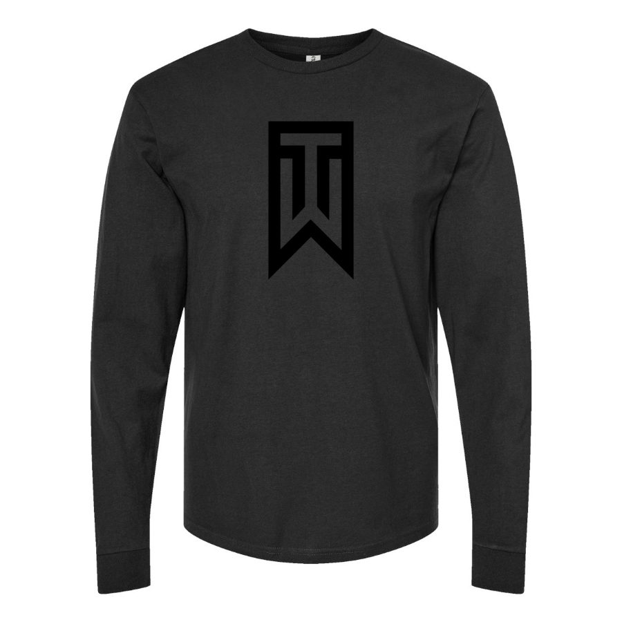 Men's Tiger Woods Long sleeves Cotton Blend T-Shirt - Black