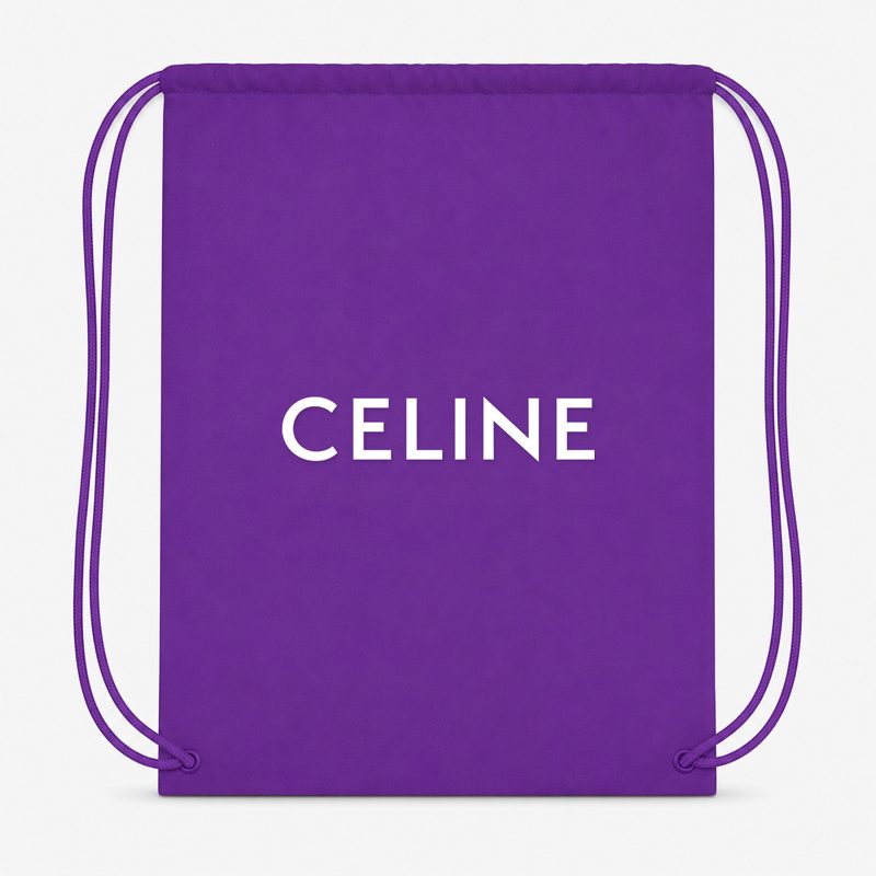 Celine White Drawstring Bag - Purple