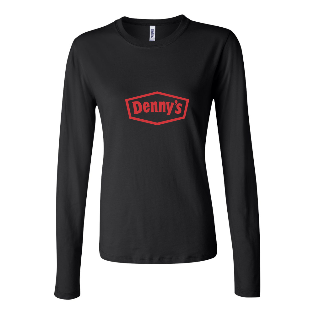 Women's Dennys Logo2 Long Sleeve T-Shirt - Black