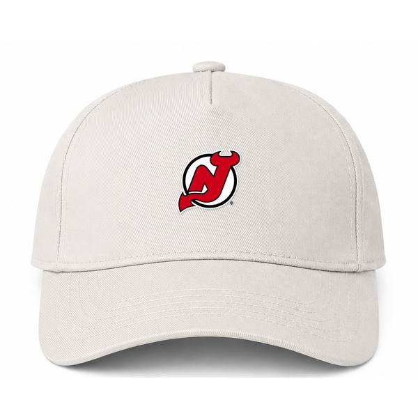 New Jersey Devils NHL Logo Beige Dad Baseball Cap Hat