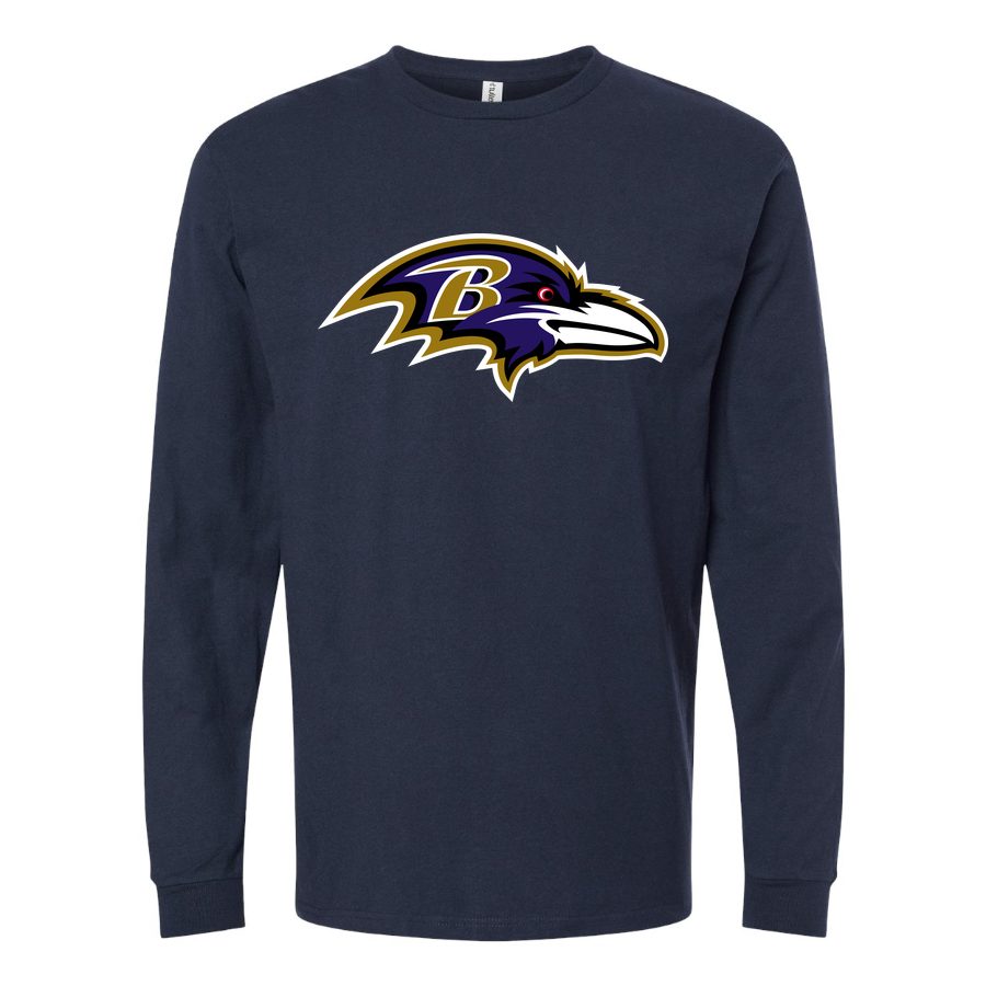 Men's Baltimore Ravens Long sleeves Cotton Blend T-Shirt - Navy